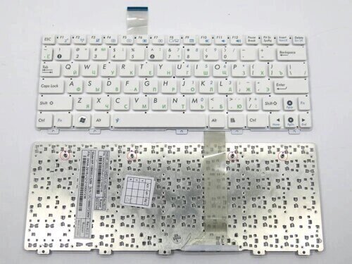 Клавіатура для ASUS EEE PC 1025C, 1025CE, X101 (RU White без рамки). (04GN1G1KRU00-1). Оригінал. від компанії Інтернет-магазин aventure - фото 1