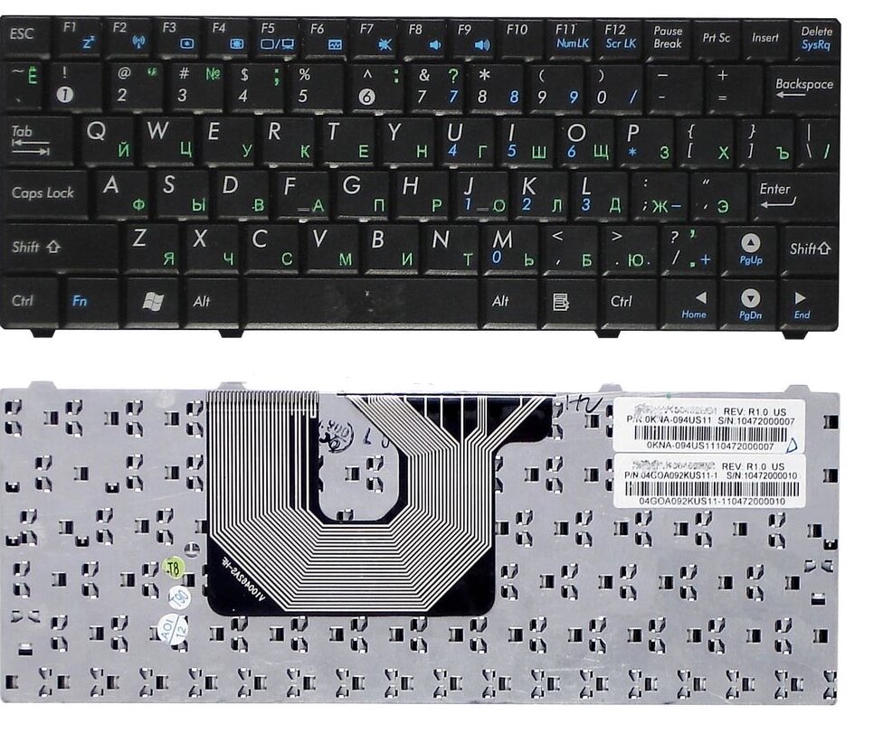 Клавіатура для Asus EEE PC 900HA T91 T91MT 900SD rus, black від компанії Інтернет-магазин aventure - фото 1
