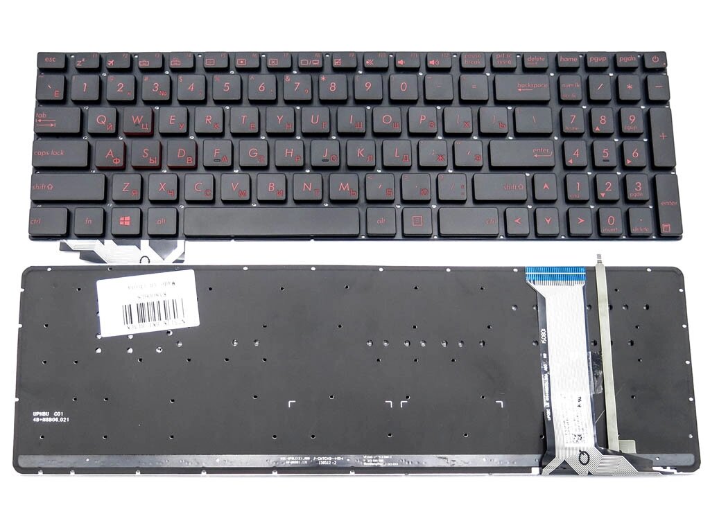 Клавіатура для ASUS G551, N551, G771, N751, N751J, N751JK, N751JX (RU Black без рамки з підсвічуванням). Оригінал. від компанії Інтернет-магазин aventure - фото 1