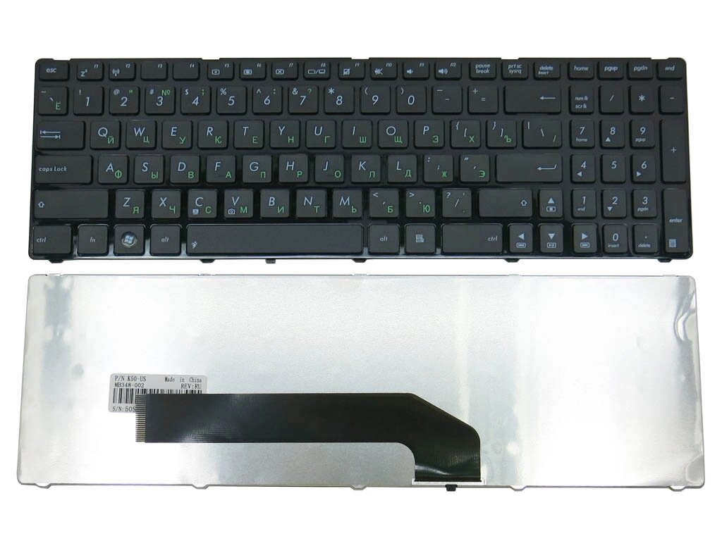 Клавіатура для Asus K50/ F52/ K70/ K50IJ/ K50ID/ K60/ K61/ K70 чорна + російська NEW від компанії Інтернет-магазин aventure - фото 1