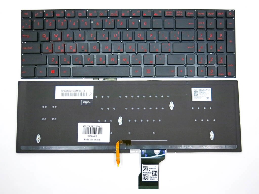 Клавіатура для ASUS N501, N501J, N501JW, N501V, N501VW, N501JM, Q551, Q551L, Q551LB, Q551LN (з підсвічуванням). від компанії Інтернет-магазин aventure - фото 1