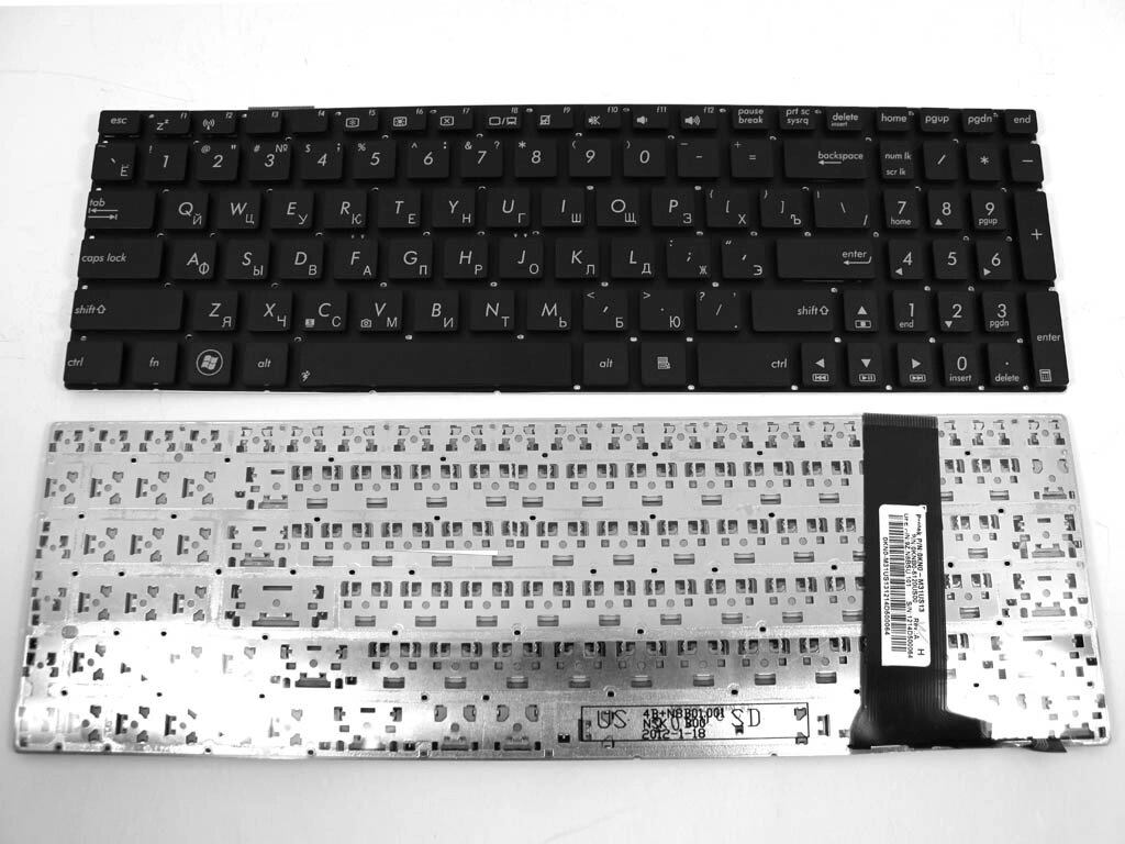 Клавіатура для ASUS N56, N56DP, N56V, N56VM, N56VJ, N56VZ G550, Q550 (RU Black, без рамки) від компанії Інтернет-магазин aventure - фото 1