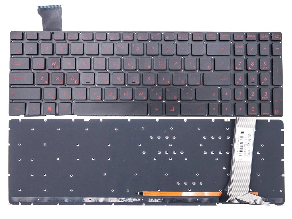 Клавіатура для ASUS ROG GL752, GL752V, GL752VL, GL752VW, GL752VWM (RU Black без рамки з підсвіткою) від компанії Інтернет-магазин aventure - фото 1
