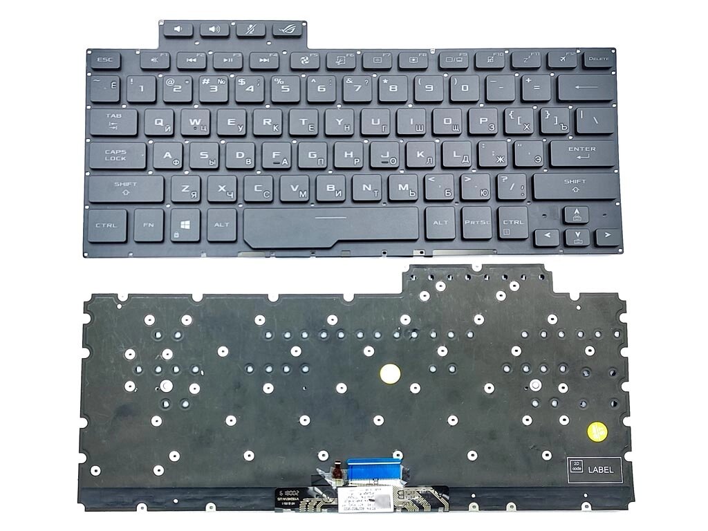 Клавіатура для ASUS ROG Zephyrus G14 GA401, GA401U, GA401M (RU Black без рамки з підсвіткою). від компанії Інтернет-магазин aventure - фото 1