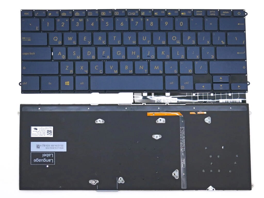 Клавіатура для Asus UX490, UX490CA, UX490UA (RU Blue з підсвічуванням). Оригінал. від компанії Інтернет-магазин aventure - фото 1