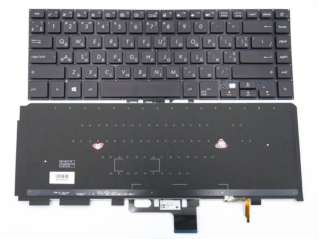 Клавіатура для ASUS UX530 UX530UX UX530UQ (RU Black без рамки з підсвічуванням) Оригінал. від компанії Інтернет-магазин aventure - фото 1