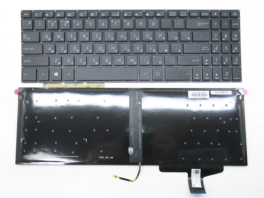Клавіатура для ASUS VivoBook N580, N580VD, N580GD (RU Black без рамки з підсвічуванням). від компанії Інтернет-магазин aventure - фото 1