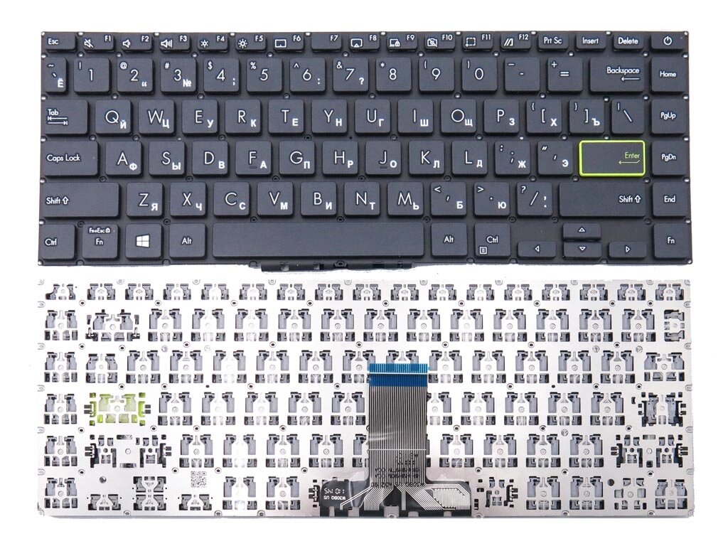 Клавіатура для Asus VivoBook S14 S433, S433EA, S433EQ, S433FA, S433FL, S433JQ, X421 (RU Black). Оригінал від компанії Інтернет-магазин aventure - фото 1