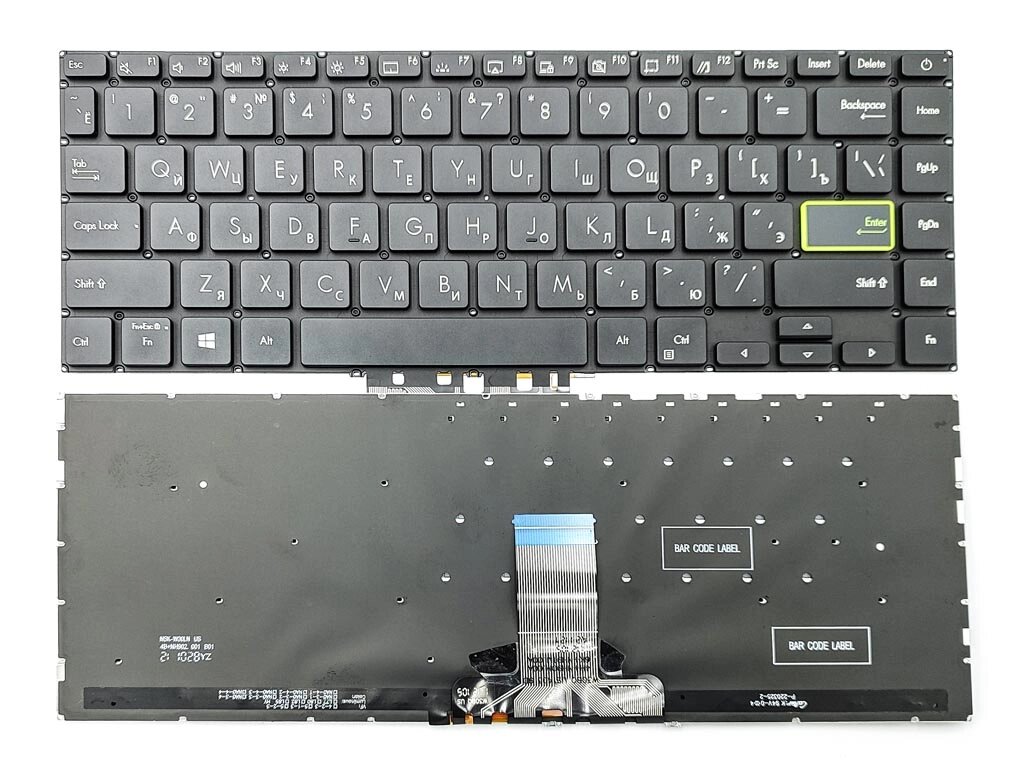 Клавіатура для Asus VivoBook S14 S433, S433EA, S433EQ, S433FA, S433FL, S433JQ, X421 (RU Black з підсвіткою) Оригінал від компанії Інтернет-магазин aventure - фото 1