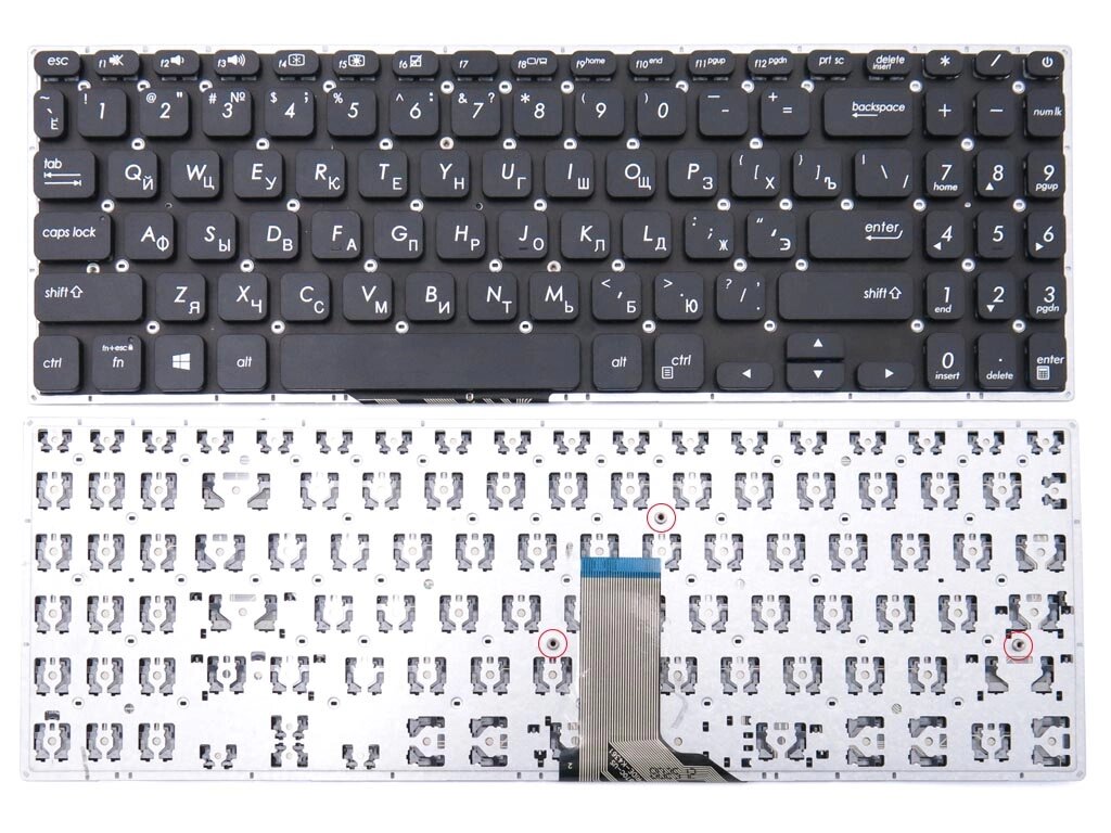 Клавіатура для ASUS VivoBook S530, X530, K530, S530F, S530UA, X530FA, X530UN (RU Black без рамки) від компанії Інтернет-магазин aventure - фото 1