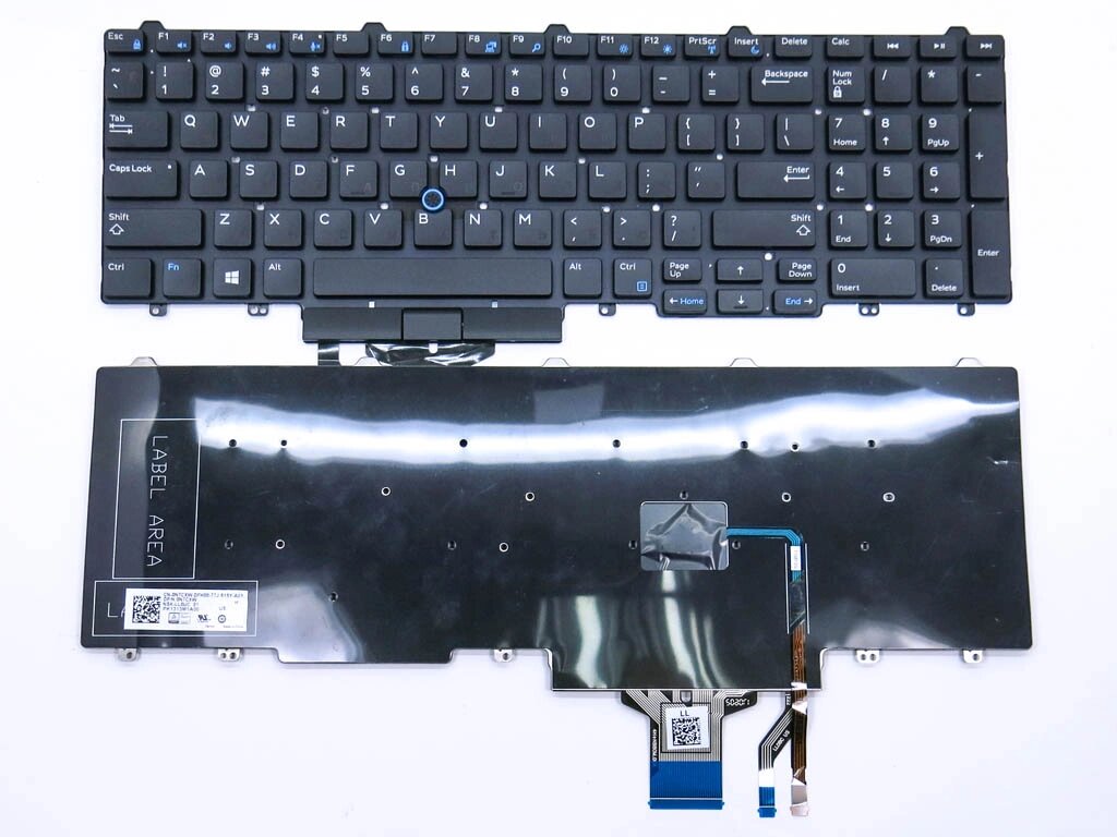 Клавіатура для DELL Latitude E5550, E5570, E5580, 0T9RCN (RU Black без рамки з поінтстиком) від компанії Інтернет-магазин aventure - фото 1