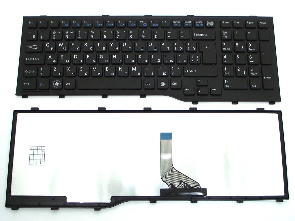 Клавіатура для Fujitsu Lifebook AH532, A532, N532, NH532 (RU Black with Frame). від компанії Інтернет-магазин aventure - фото 1