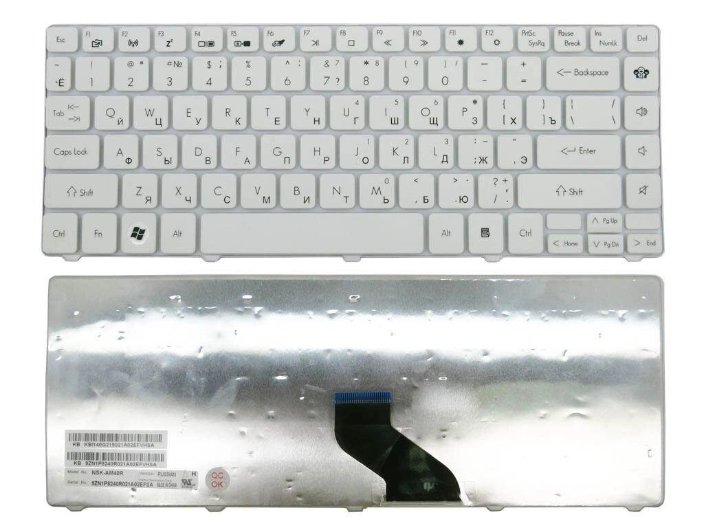 Клавіатура для Gateway NV49C, Packard Bell EasyNote NM85, NM87 (Ru White). Оригінал. від компанії Інтернет-магазин aventure - фото 1