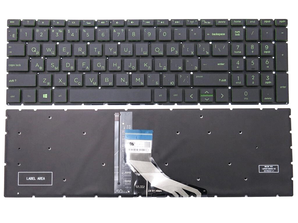 Клавіатура для HP 15-CS 15-CN 15-CX 15-DA 15-DB 15-DX 15-DR 15-DK 17-BY 17-CA 17-CD 250 G7, 255 G7 (Black з підсвіткою). від компанії Інтернет-магазин aventure - фото 1