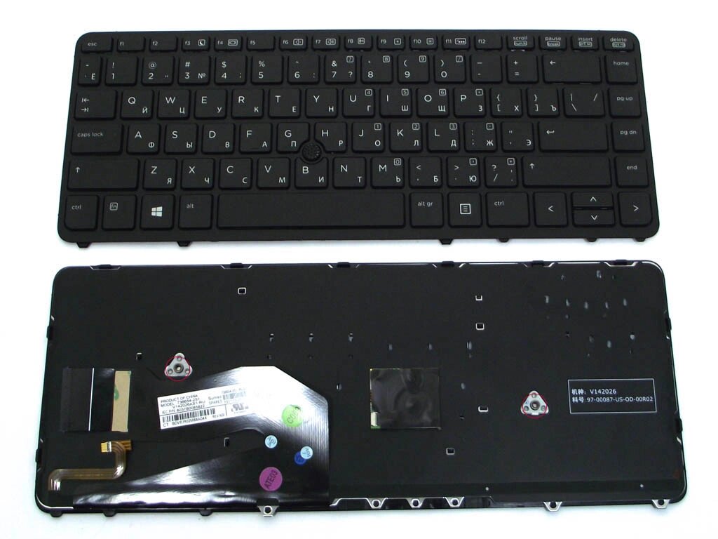 Клавіатура для HP EliteBook 840 G1, 850 G1, 840 G2 (RU Black з підсвічуванням). Оригінал. від компанії Інтернет-магазин aventure - фото 1