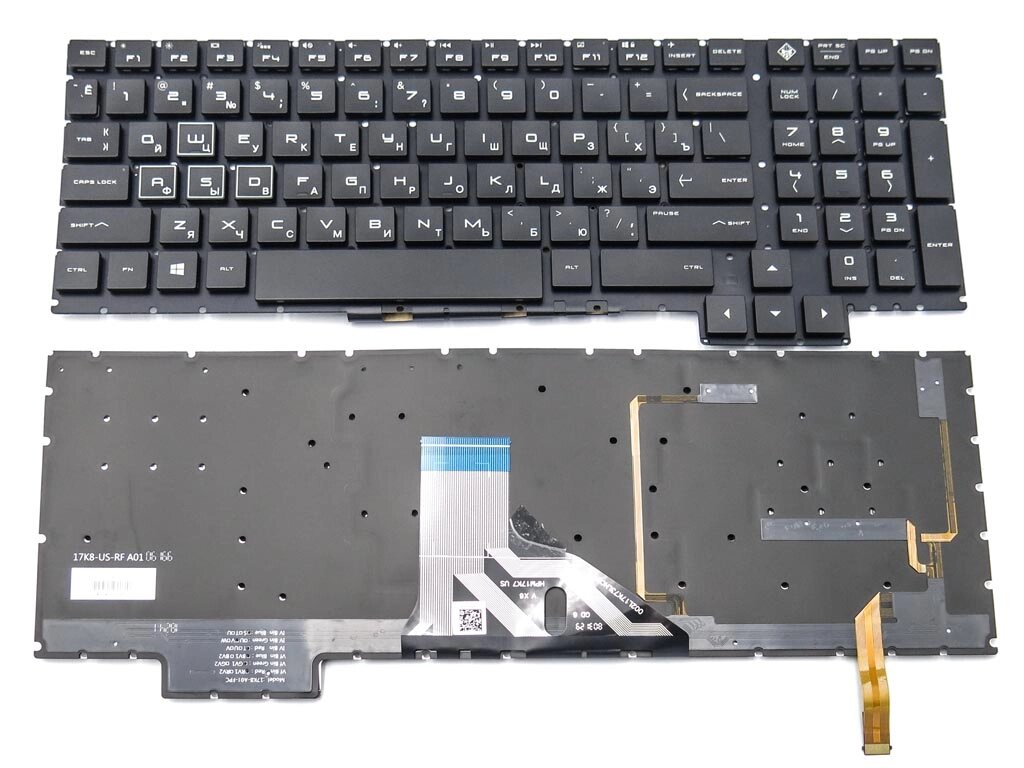 Клавіатура для HP OMEN 15-CE, 15-CE000, 15-ce008ca, 15-ce010ca (RU Black с RGB подсветкой). Оригінал. від компанії Інтернет-магазин aventure - фото 1