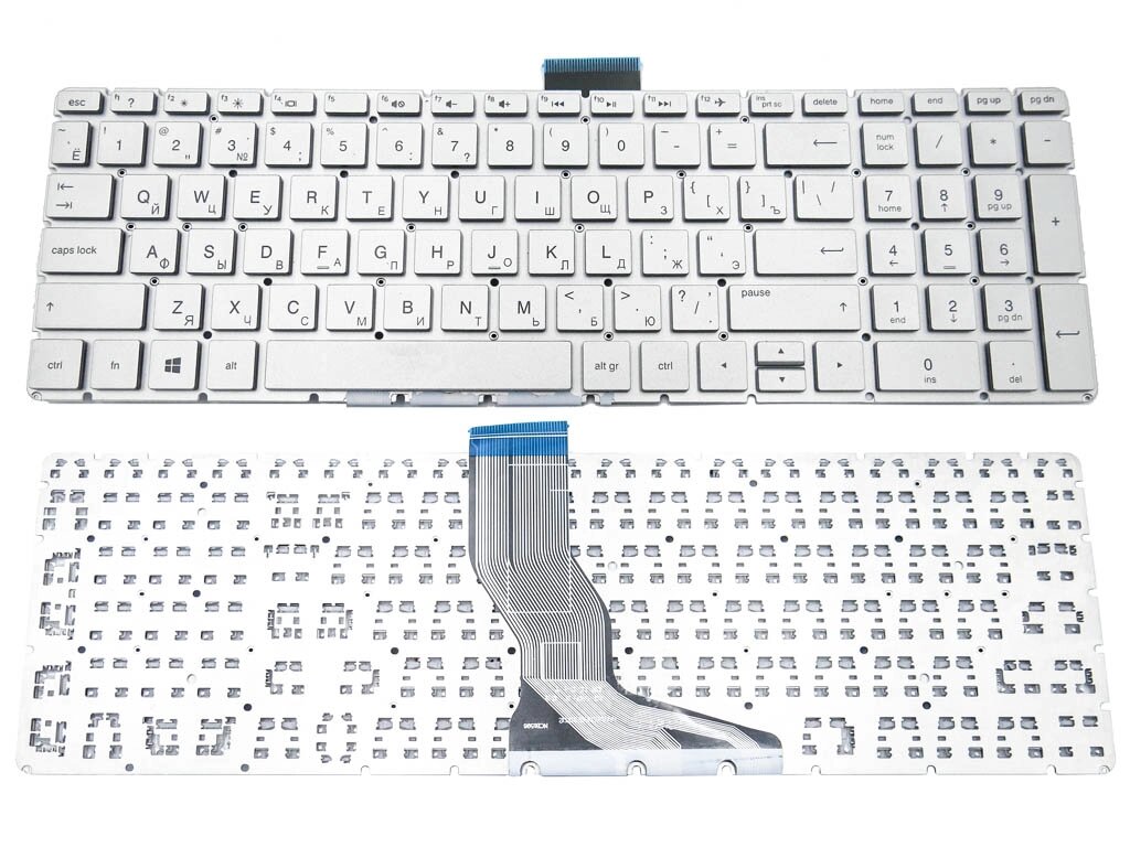 Клавіатура для HP Pavilion 15T, 15Z, 15-BR, 15-BS, 15-BU, 15-BW, 17G-BR, 250, 255, 256 G6 (RU Silver Без Рамки). від компанії Інтернет-магазин aventure - фото 1