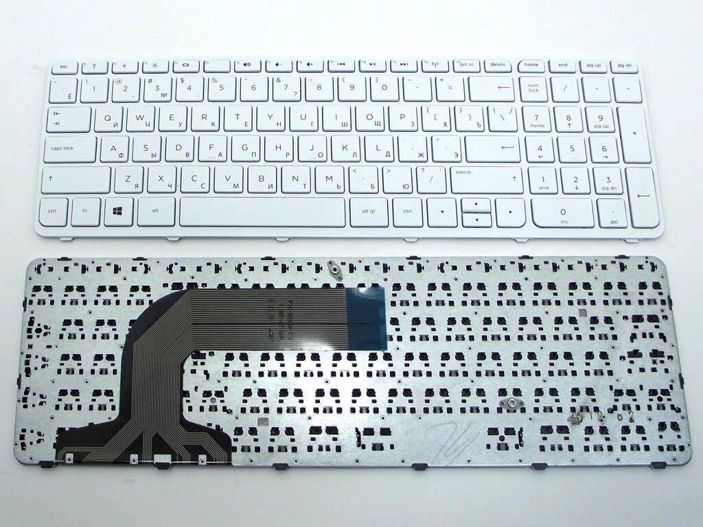 Клавіатура для HP Pavilion 17 17-E, 17-N Series (RU White з рамкою). від компанії Інтернет-магазин aventure - фото 1