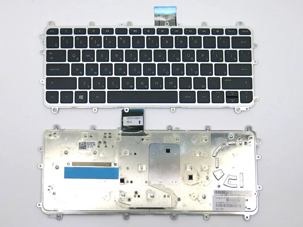Клавіатура для HP Pavilion x360, 11-N, 11-N000 (RU Black з рамкою Silver) від компанії Інтернет-магазин aventure - фото 1