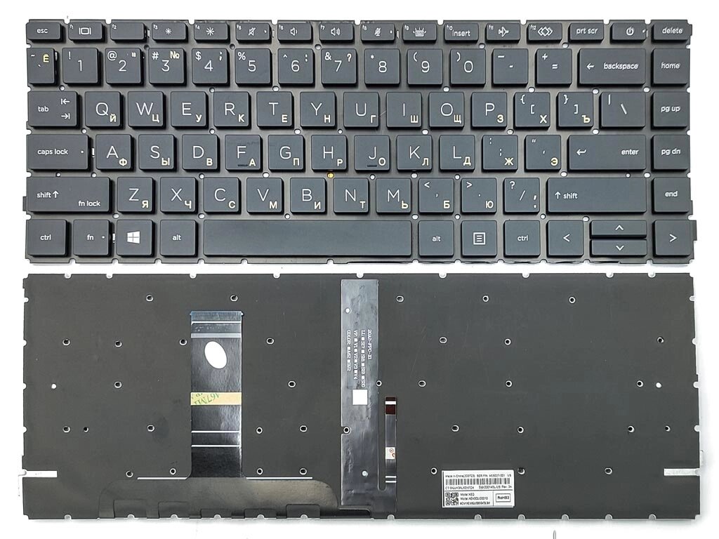 Клавіатура для HP ProBook 440 G8, 440 G9, 445 G8, 445 G9 (RU Black з підсвічуванням). Оригінал від компанії Інтернет-магазин aventure - фото 1