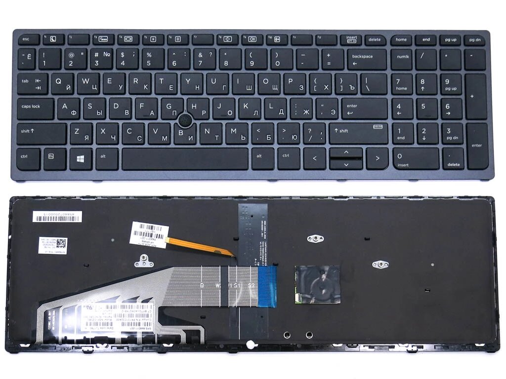 Клавіатура для HP ZBook 15 G3, 15U G3, 17 G3 (RU Black з Рамкою і підсвічуванням). Оригінал. від компанії Інтернет-магазин aventure - фото 1