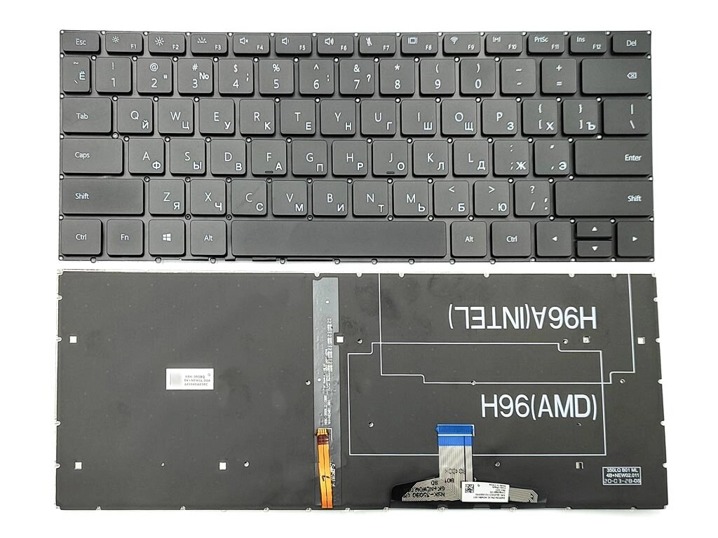 Клавіатура для Huawei MateBook 13 W19 HN-W19R HN-W19L WRT-W09 WRT-W19 W29 (RU Black з підсвіткою). Оригінал від компанії Інтернет-магазин aventure - фото 1