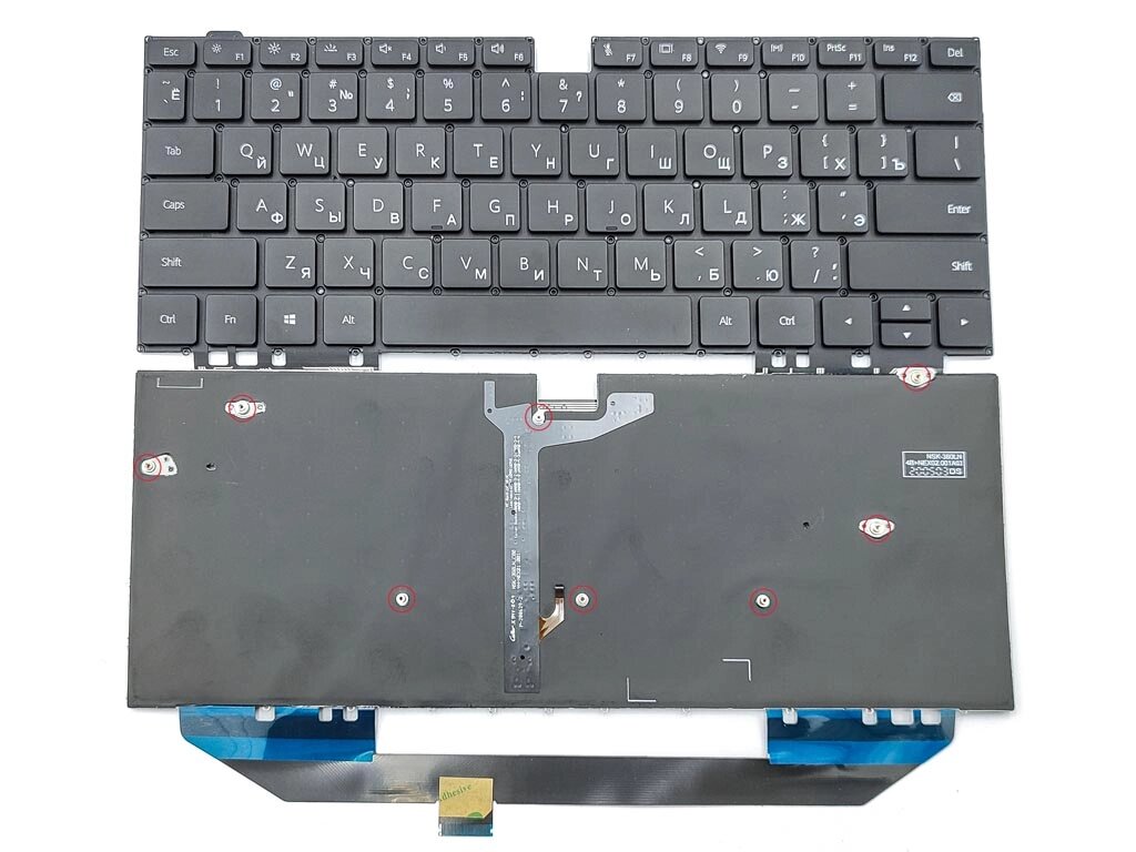 Клавіатура для Huawei MateBook X Pro W19C W19B W29C MACH-W19 (RU Black з підсвічуванням) від компанії Інтернет-магазин aventure - фото 1