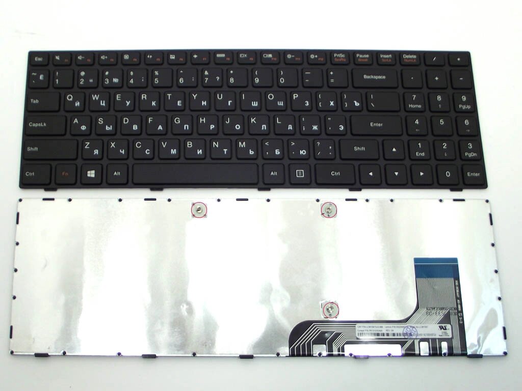 Клавіатура для Lenovo 100-15IBY/ 300-15/ B50-10 чорна + російська +рамка оригінал від компанії Інтернет-магазин aventure - фото 1