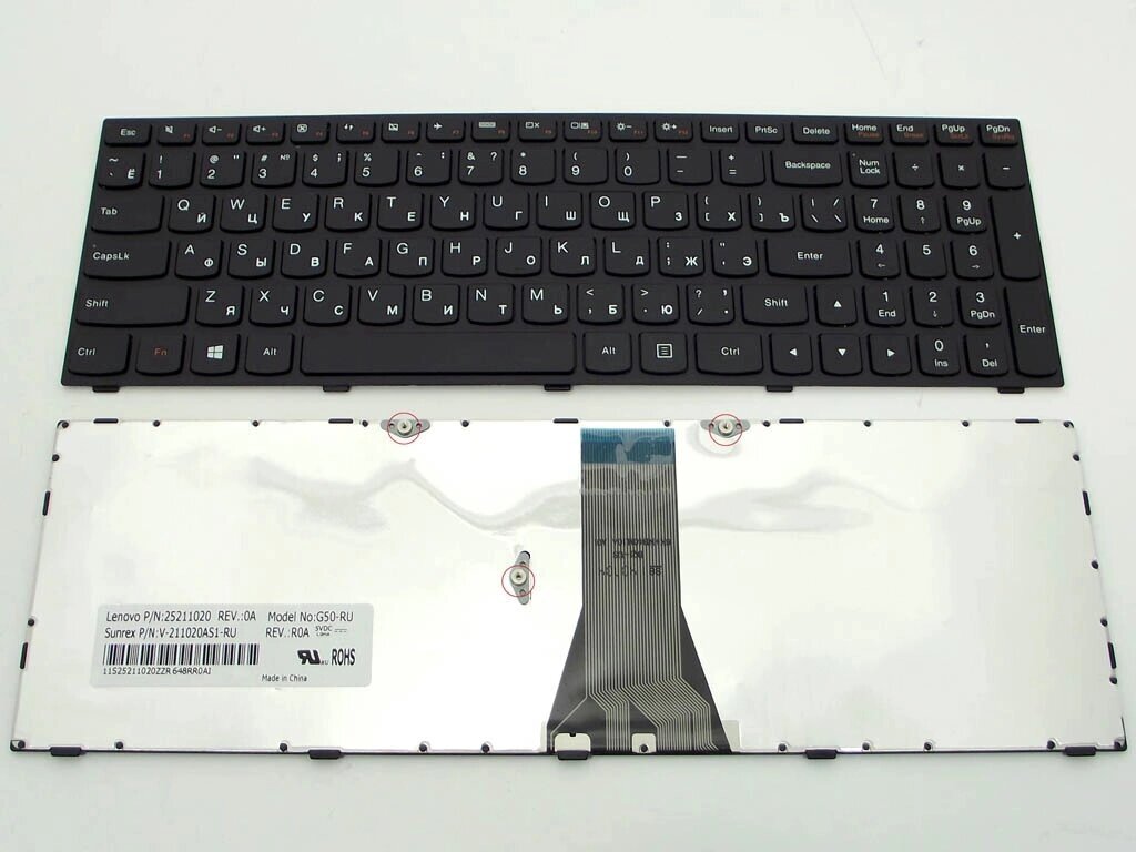 Клавіатура для Lenovo G50-30/ G50-45/ G50-70/ G50-70M чорна + російська +рамка OEM від компанії Інтернет-магазин aventure - фото 1