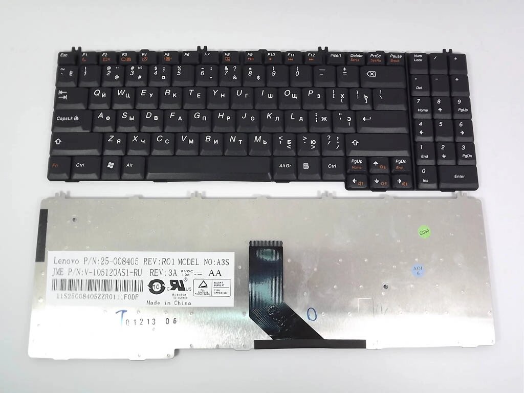 Клавіатура для Lenovo G550/ G555/ B550/ B560/ B565/ V560/ V565 чорна + російська оригінал від компанії Інтернет-магазин aventure - фото 1
