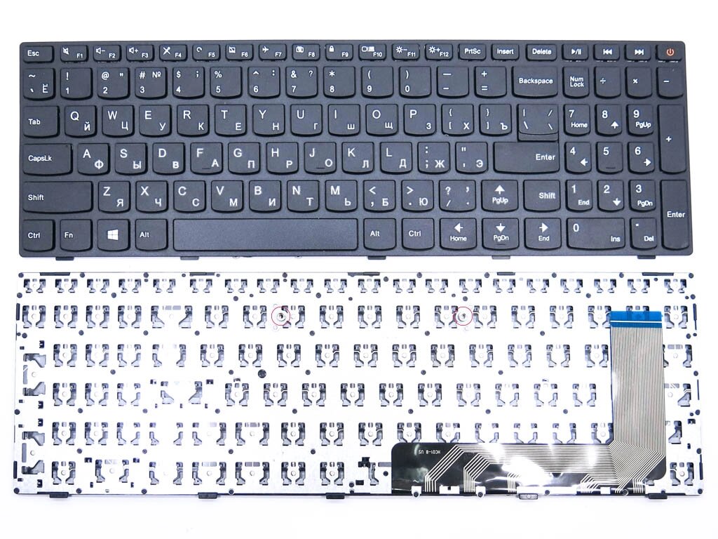 Клавіатура для LENOVO IdeaPad 110-15ISK, 110-17ACL, 110-17IKB, 110-17ISK (RU Black з рамкою). від компанії Інтернет-магазин aventure - фото 1