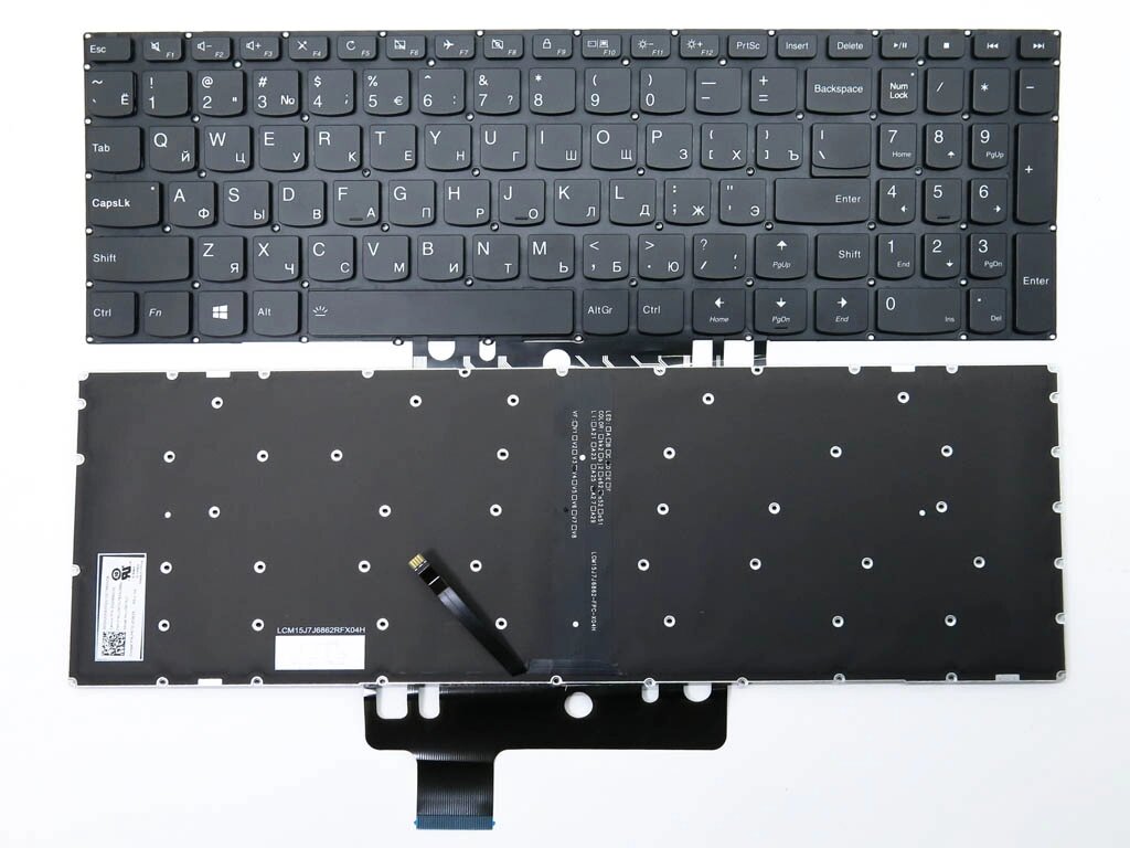 Клавіатура для LENOVO IdeaPad 310S-15ISK, 510S-15ISK, 310S-15IKB (RU Black з підсвічуванням). Оригінал. від компанії Інтернет-магазин aventure - фото 1