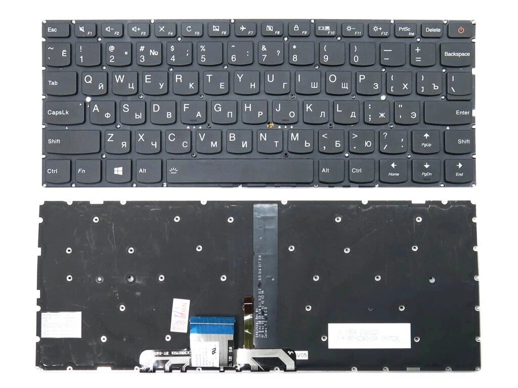 Клавіатура для LENOVO IdeaPad 710S-13IKB, 710S-13ISK (RU Black з підсвічуванням). Оригінал. від компанії Інтернет-магазин aventure - фото 1