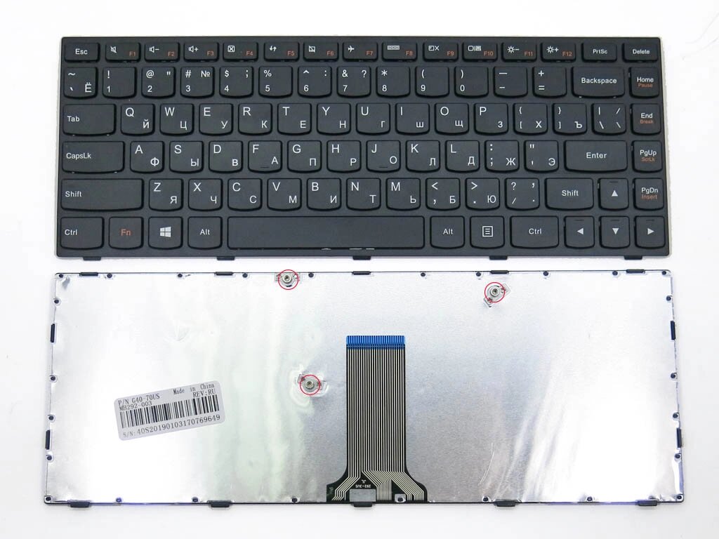 Клавіатура для LENOVO IdeaPad G40, G40-30, G40-45, G40-70, Z40-70, Z40-75, Flex 2-14 (RU Black, Black Frame) від компанії Інтернет-магазин aventure - фото 1