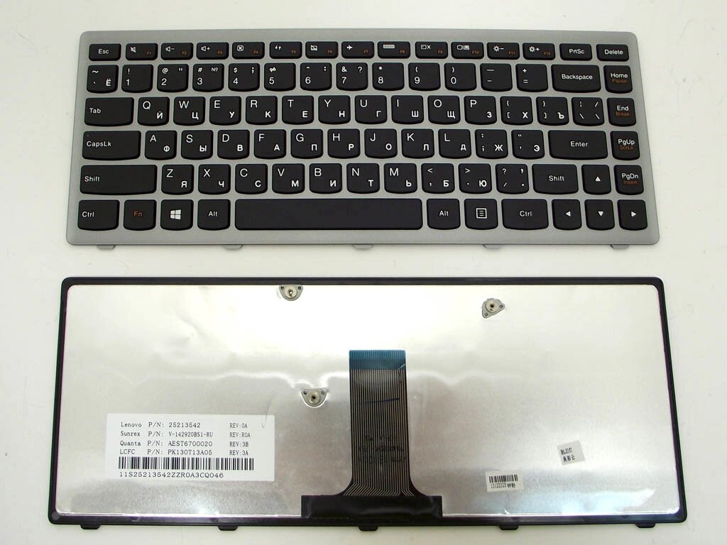 Клавіатура для LENOVO IdeaPad G400, G400S, G405S, Z410 (RU Black з Сірої рамкою). Оригінал. від компанії Інтернет-магазин aventure - фото 1