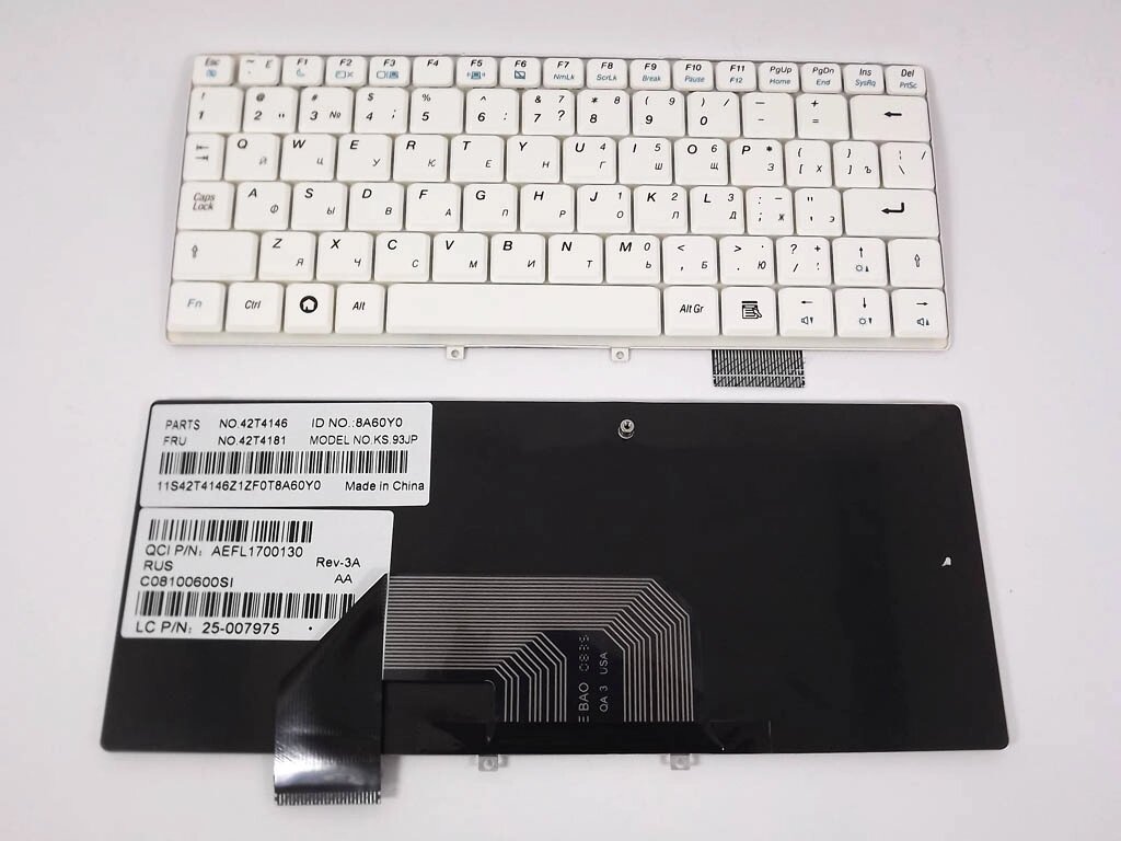 Клавіатура для LENOVO IdeaPad S9, S9e, S10, S10e (RU White). Оригінал. від компанії Інтернет-магазин aventure - фото 1