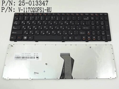 Клавіатура для LENOVO IdeaPad V570, B570, B575, V580, B580, B590, V590, Z570, Z575 (RU Black, Чорна рамка). Оригінал. від компанії Інтернет-магазин aventure - фото 1