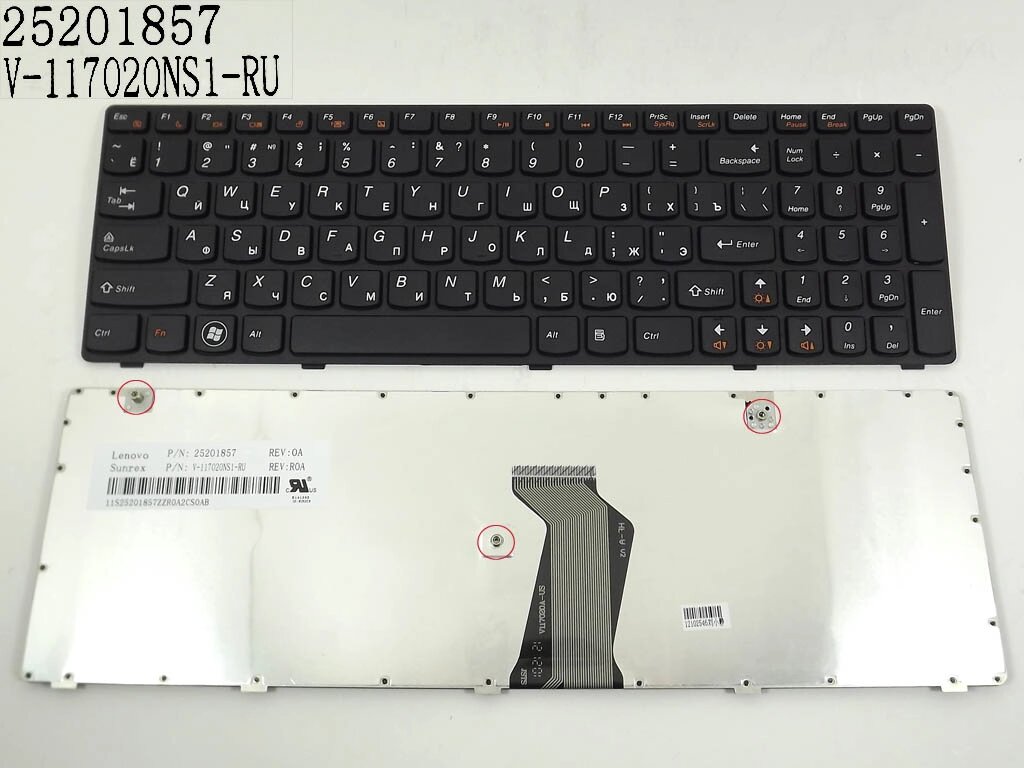 Клавіатура для Lenovo IdeaPad Z580, G580, G585, Z580A, Z585 (RU Black, Чорна рамка). Оригінал. від компанії Інтернет-магазин aventure - фото 1