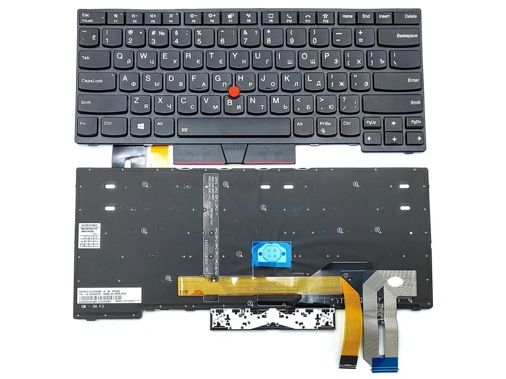 Клавіатура для Lenovo Thinkpad T14 Gen 1, P14s Gen 1, P14s Gen 2 (RU Black з підсвіткою). від компанії Інтернет-магазин aventure - фото 1