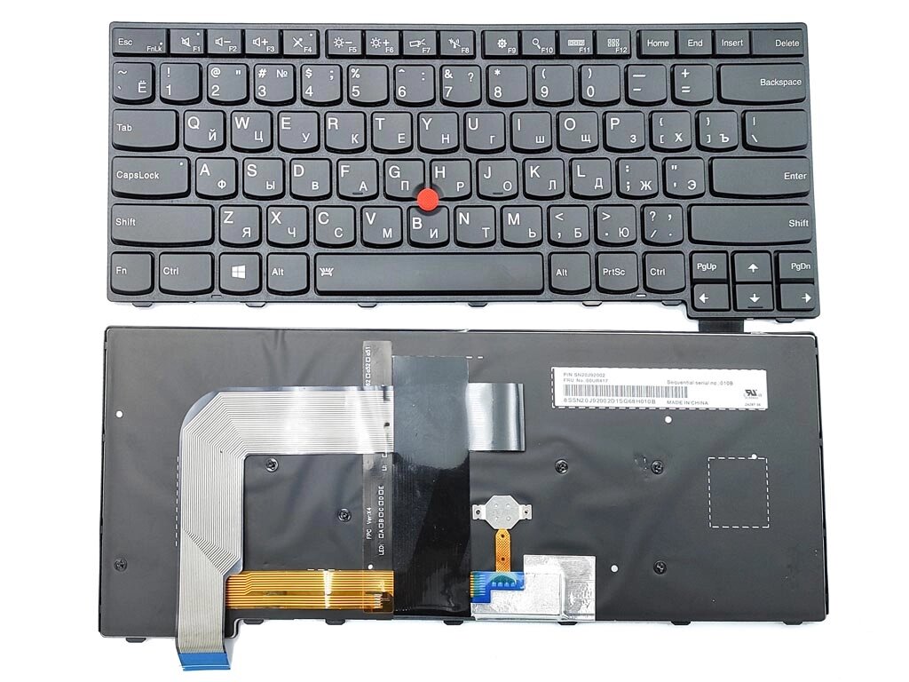 Клавіатура для Lenovo ThinkPad T470S, T460S, T460P, T470T, T460T (RU Black з підсвічуванням) від компанії Інтернет-магазин aventure - фото 1