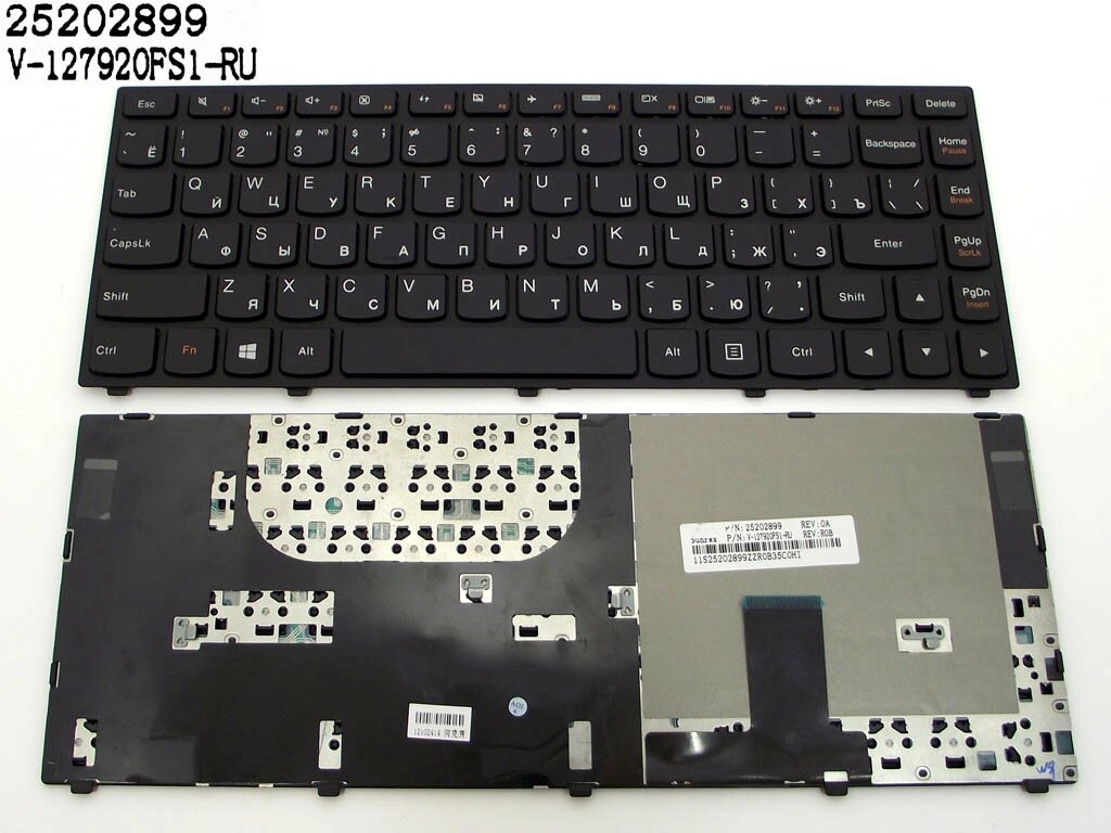 Клавіатура для LENOVO YOGA 13 Series (RU Black, Чорна рамка). (25202899 V127920FK1). Оригінал. від компанії Інтернет-магазин aventure - фото 1
