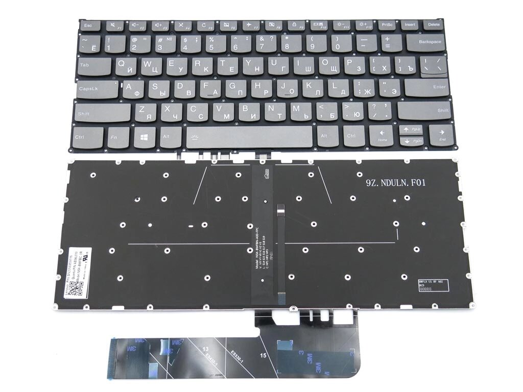 Клавіатура для Lenovo YOGA 530S-14, 530S-14ARR, 530S-14IKB, 530S-15, 530S-15ARR, 530S-15IKB (RU Black з підсвічуванням). від компанії Інтернет-магазин aventure - фото 1