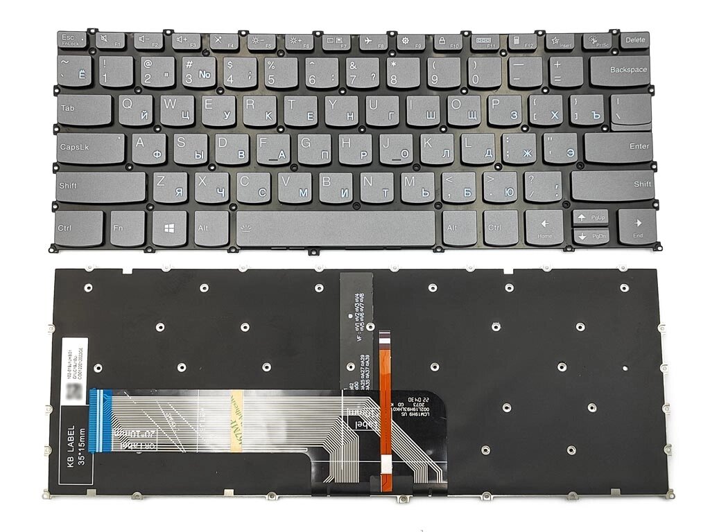 Клавиатура для Lenovo Yoga Slim 7-14ARE05 7-14IIL05 7-14ITL05 (RU Black з Blue підсвічуванням) від компанії Інтернет-магазин aventure - фото 1