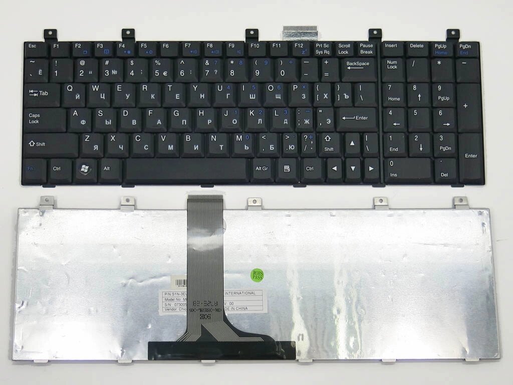 Клавіатура для MSI CR500, CX500, CX600, GX600, VR600, VX600, UX600; LG E500 ( RU black ). Оригінал. від компанії Інтернет-магазин aventure - фото 1