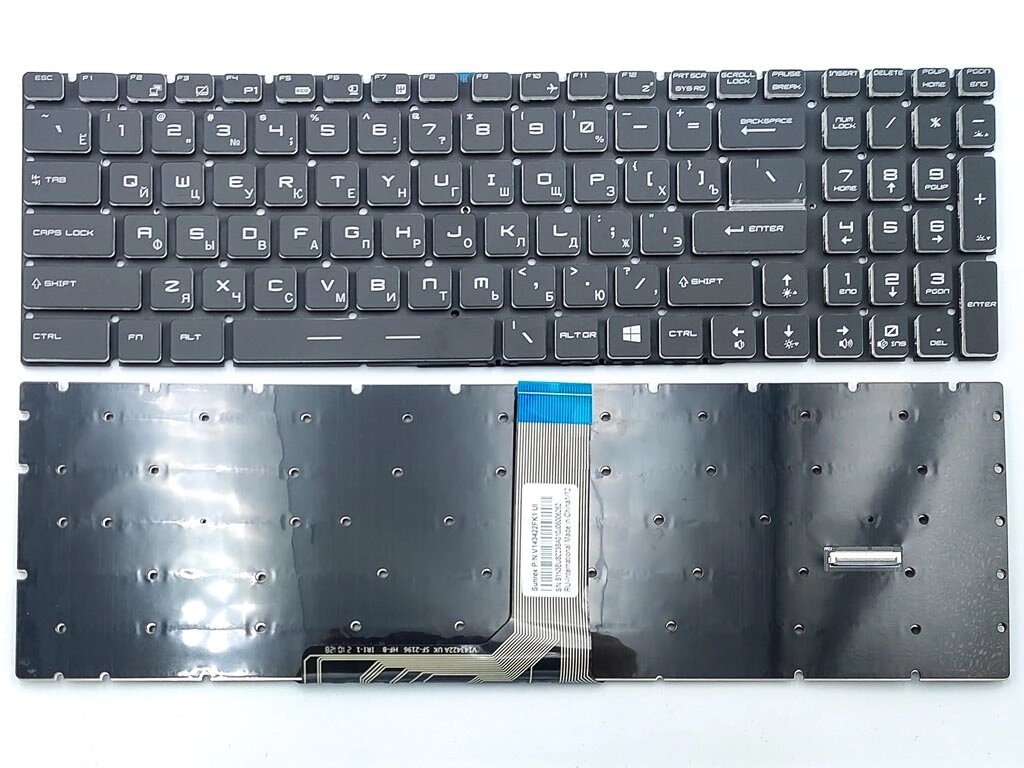 Клавіатура для MSI GE63, GE73, GS63, GS73 Raider RGB 8RD 8RE 8RF series (RU Black з RGB-підсвіткою). Оригінал від компанії Інтернет-магазин aventure - фото 1
