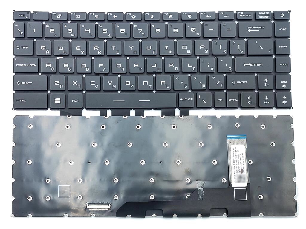 Клавіатура для MSI GE66 Raider MS-1541 GS66 GP66 Stealth MS-16V (Ru Black з підсвічуванням RGB). Оригінальний від компанії Інтернет-магазин aventure - фото 1