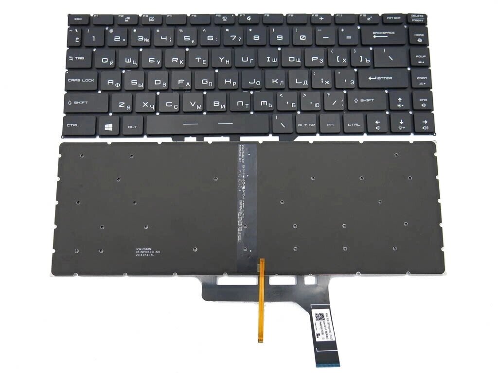 Клавіатура для MSI GS65 GS65VR (RU black з підсвічуванням). від компанії Інтернет-магазин aventure - фото 1