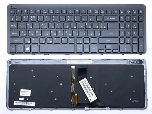 Клавіатура для ноутбука Acer Aspire V5-531, V5-531P, V5-551, V5-551G, V5-571, V5-571G (RU Black з рамкою і від компанії Інтернет-магазин aventure - фото 1