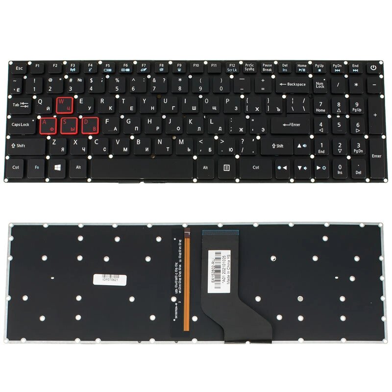 Клавіатура для ноутбука ACER (G3-571, G3-572, PH315-51, PH317-51) rus, black, без фрейма, підсвічування клавіш від компанії Інтернет-магазин aventure - фото 1
