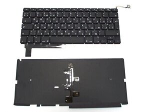 Клавіатура для ноутбука Apple A1286 Macbook Pro (RU BLACK з підсвічуванням клавіш, Вертикальний Enter). Оригінал.